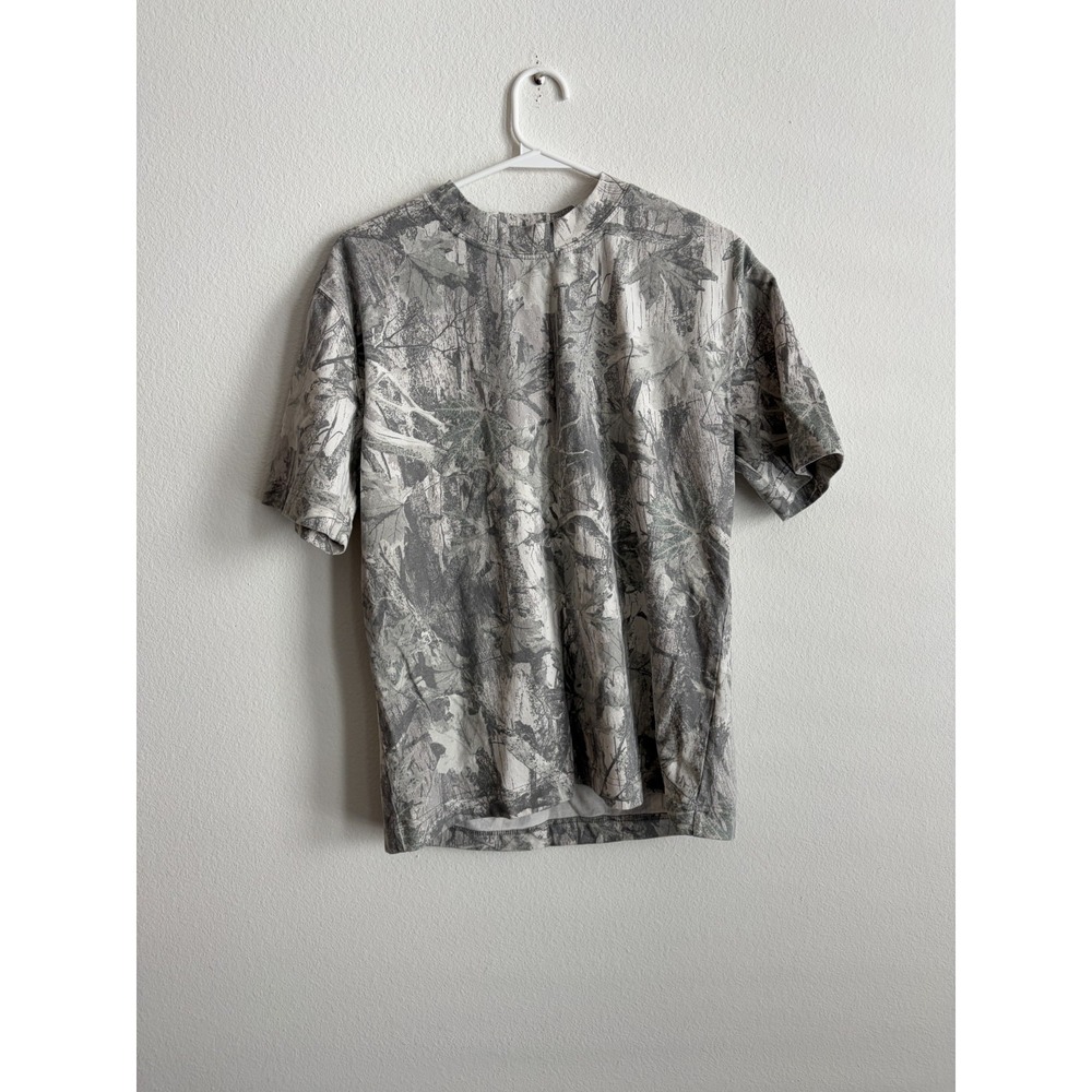 Hollister T Shirt Mens XS Gray Camouflage Cotton Heavyweight Boxy Fit Crew Neck